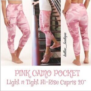 WOMEN’S SIZE 6-8 ZYIA ACTIVE PINK CAMO POCKET LIGHT N TIGHT HI-RISE